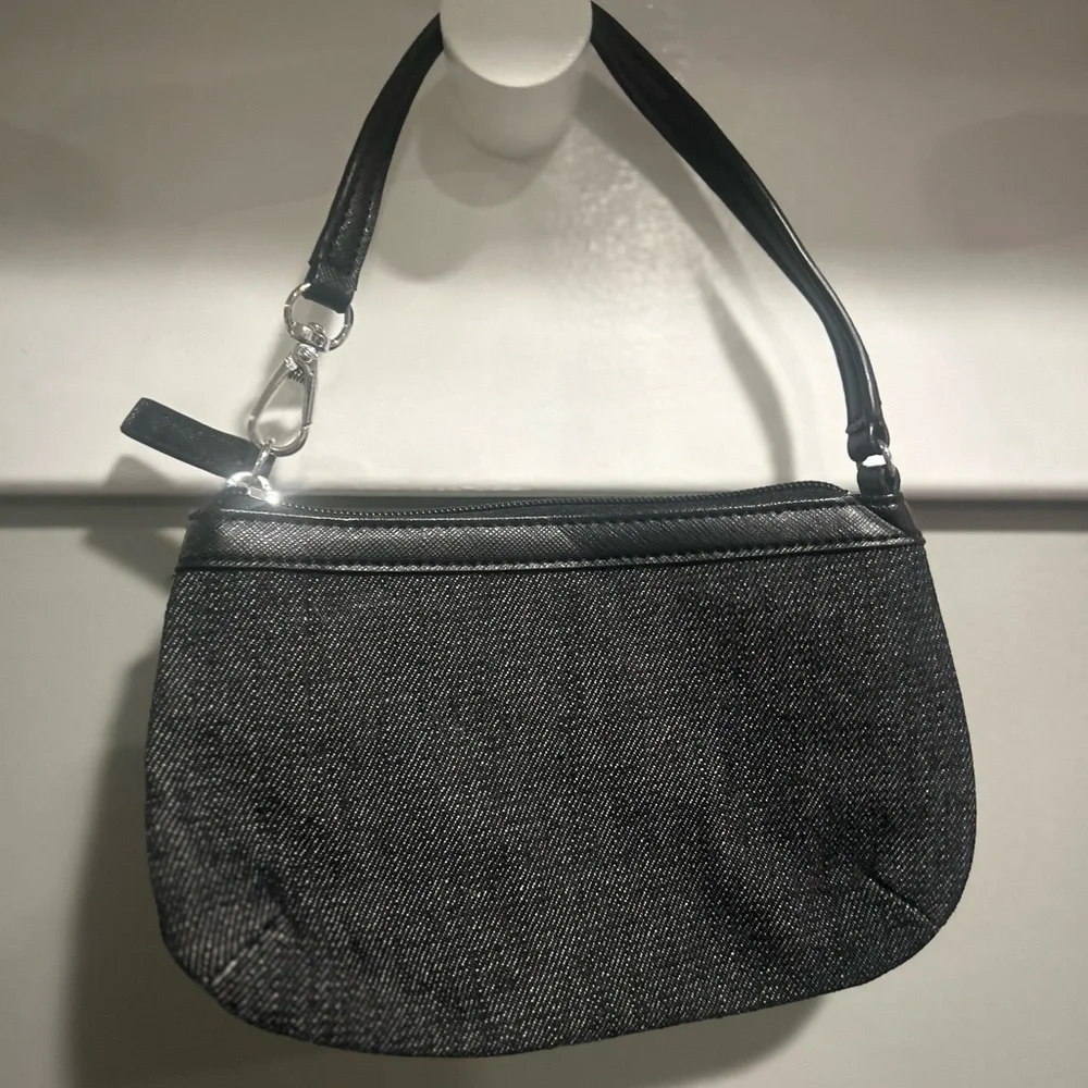 Guess Black Quilted Clutch with Silver Hardware - Picture 2 of 4